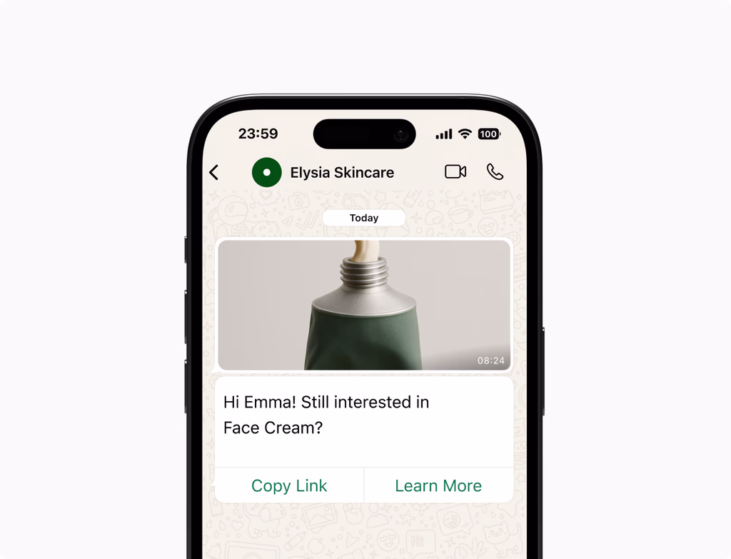A clean UI mockup shows a 